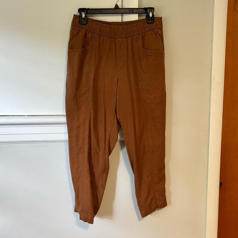 Linen cropped pants - Picture 3 of 7
